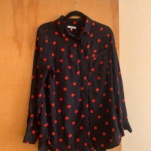 Ganni Barra Crepe Polka Dot Long Sleeve Shirt/Top/ Blouse. Size 36.